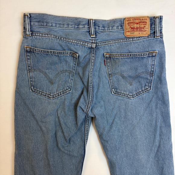 Levis 505 Straight Fit Jeans Lot Bundle 2 Mens 33x34 Blue Black Denim Y2K - Picture 12 of 16